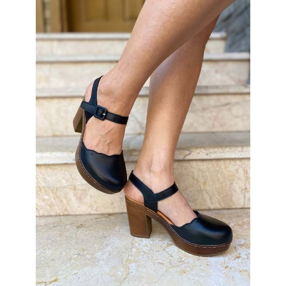 27-1001-SİYAH 38 Klasik Topuklu Ayakkabı