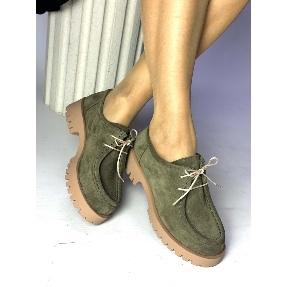KADIN LOAFER - YEŞİL SÜET - 38 - 27-1099-YEŞİL SÜET-38