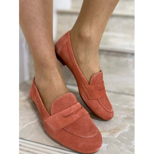 Pudra Süet Loafer Babet