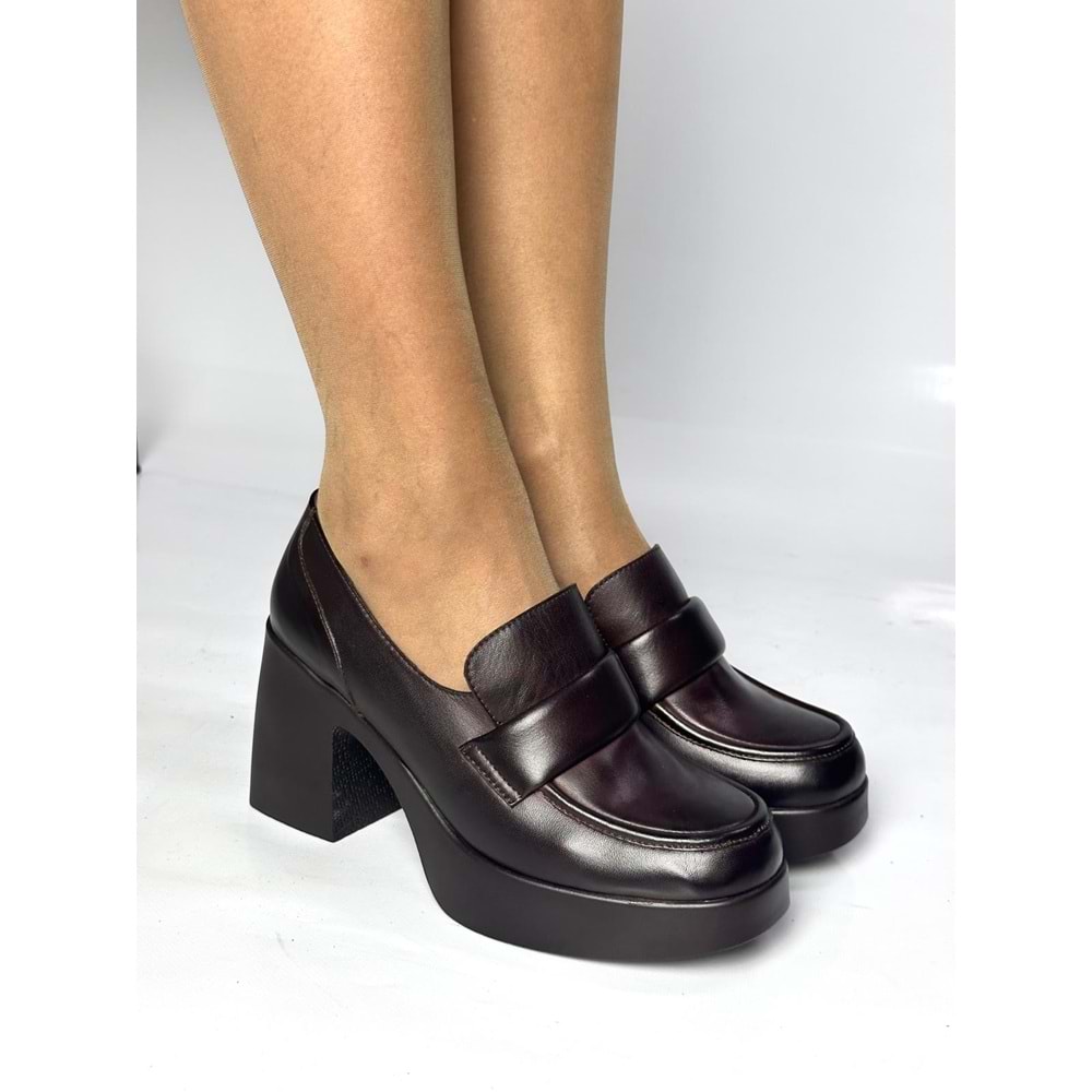 Kahve Topuklu Stiletto Ayakkabı